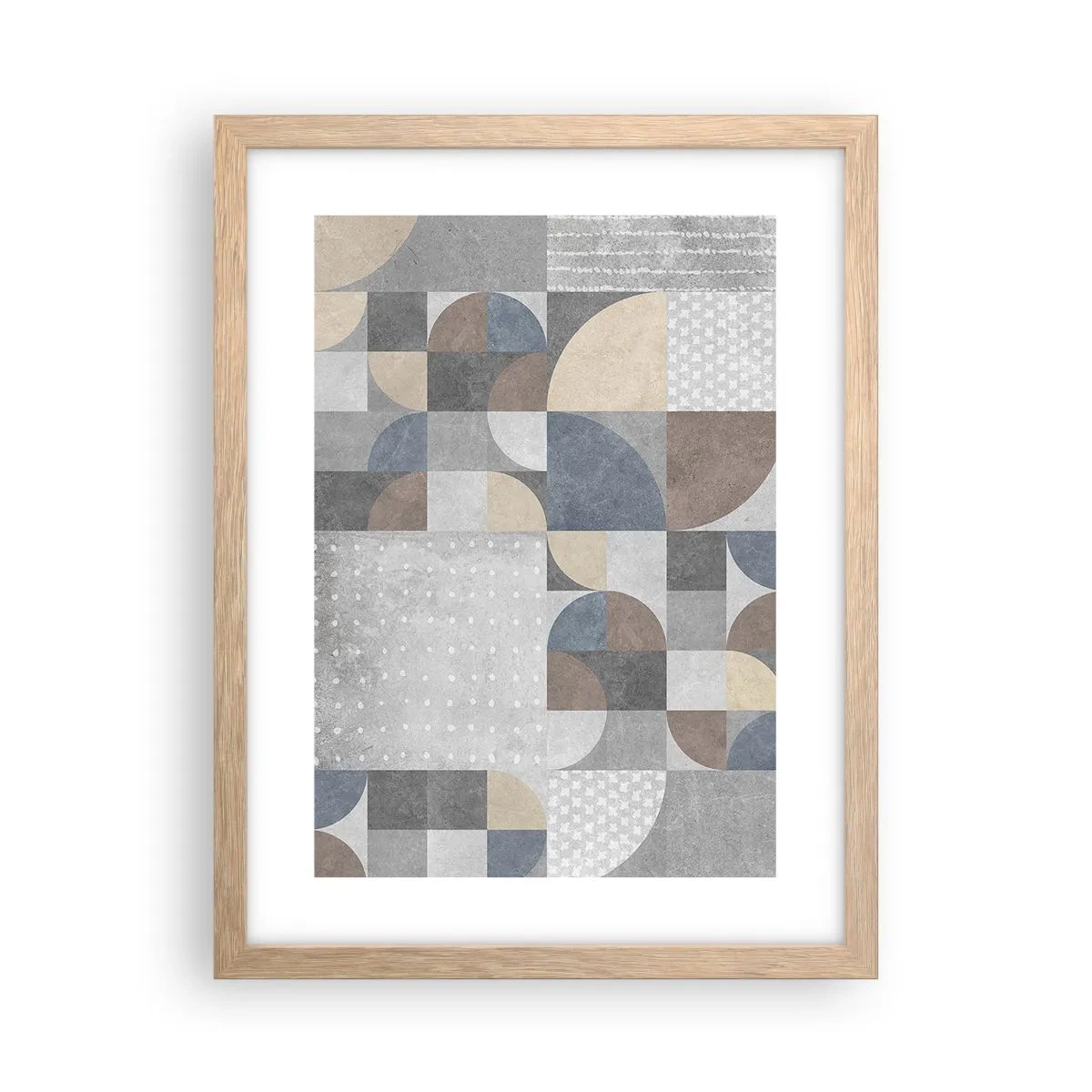 Plakat i ramme af lyst egetræ - Keramisk fantasi - 30x40 cm