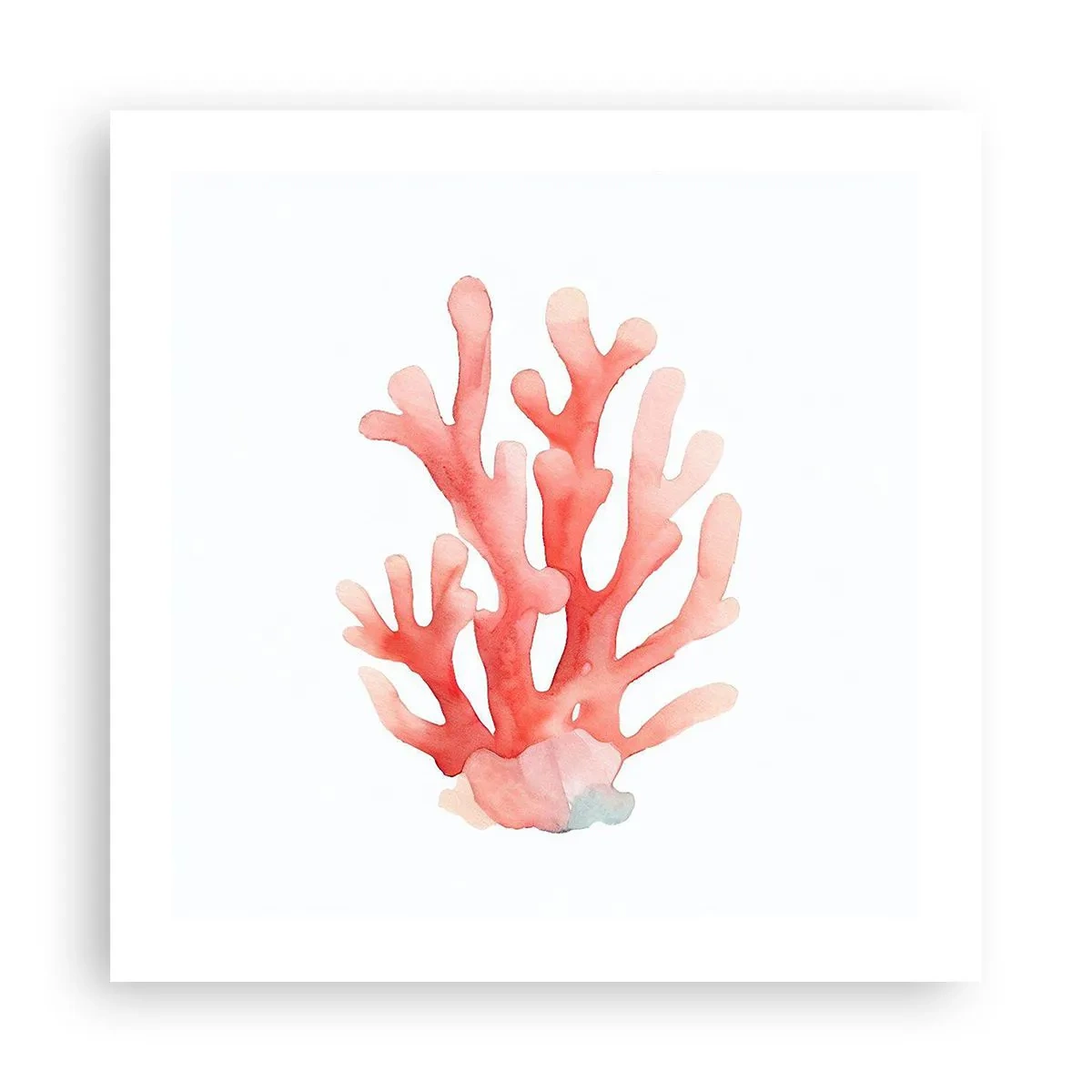 Plakat - Farven koral - 50x50 cm