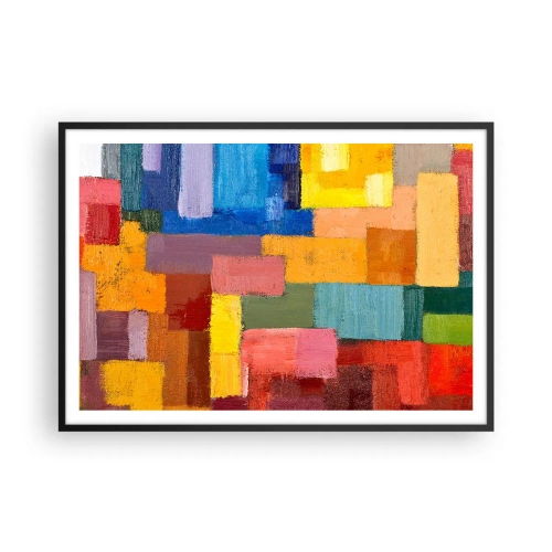 Plakat i sort ramme - Hver især forskellige, alle farverige - 100x70 cm