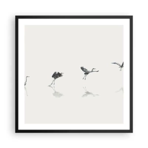 Plakat i sort ramme - Fire enkle trin - 60x60 cm