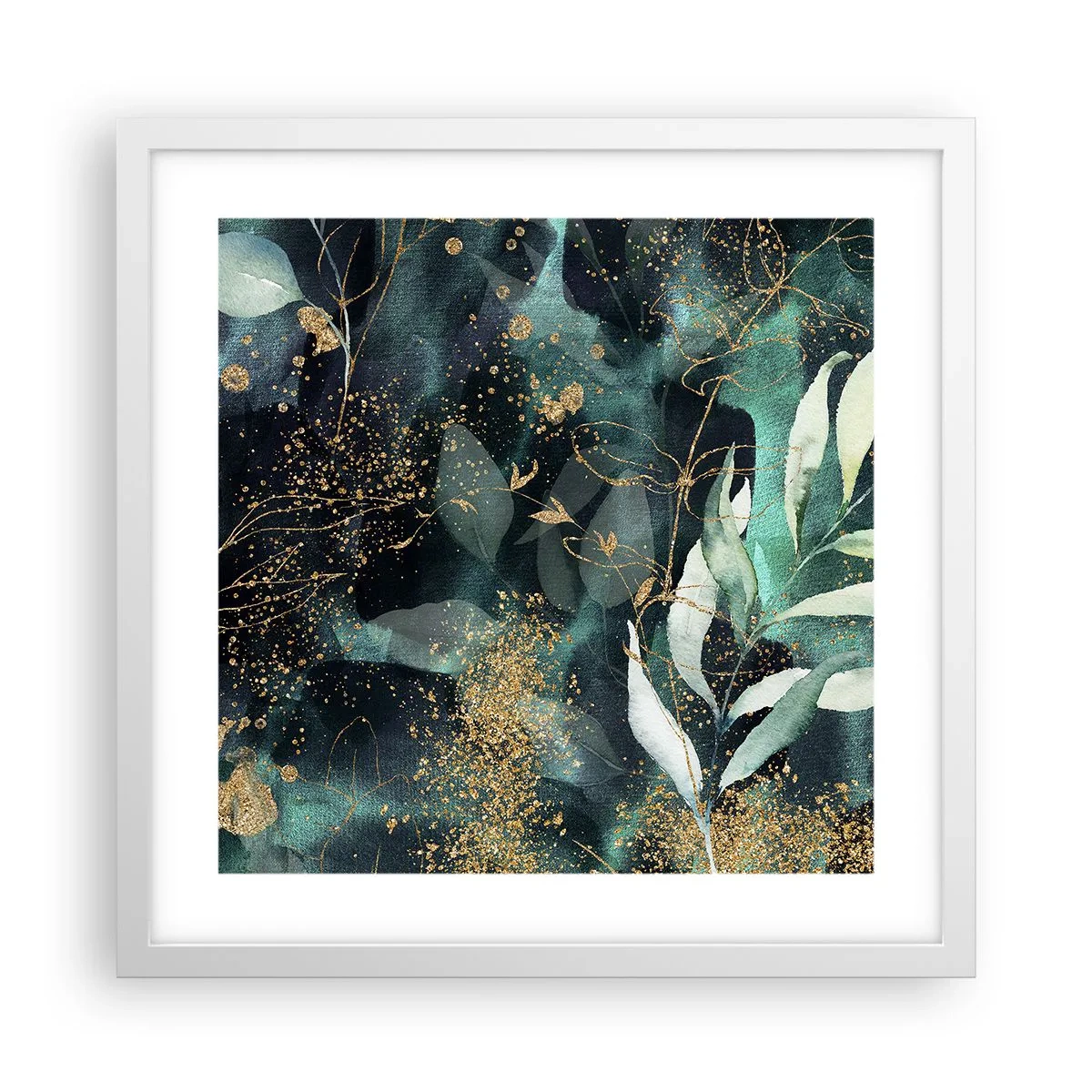 Plakat i hvid ramme - Fortryllet have - 40x40 cm