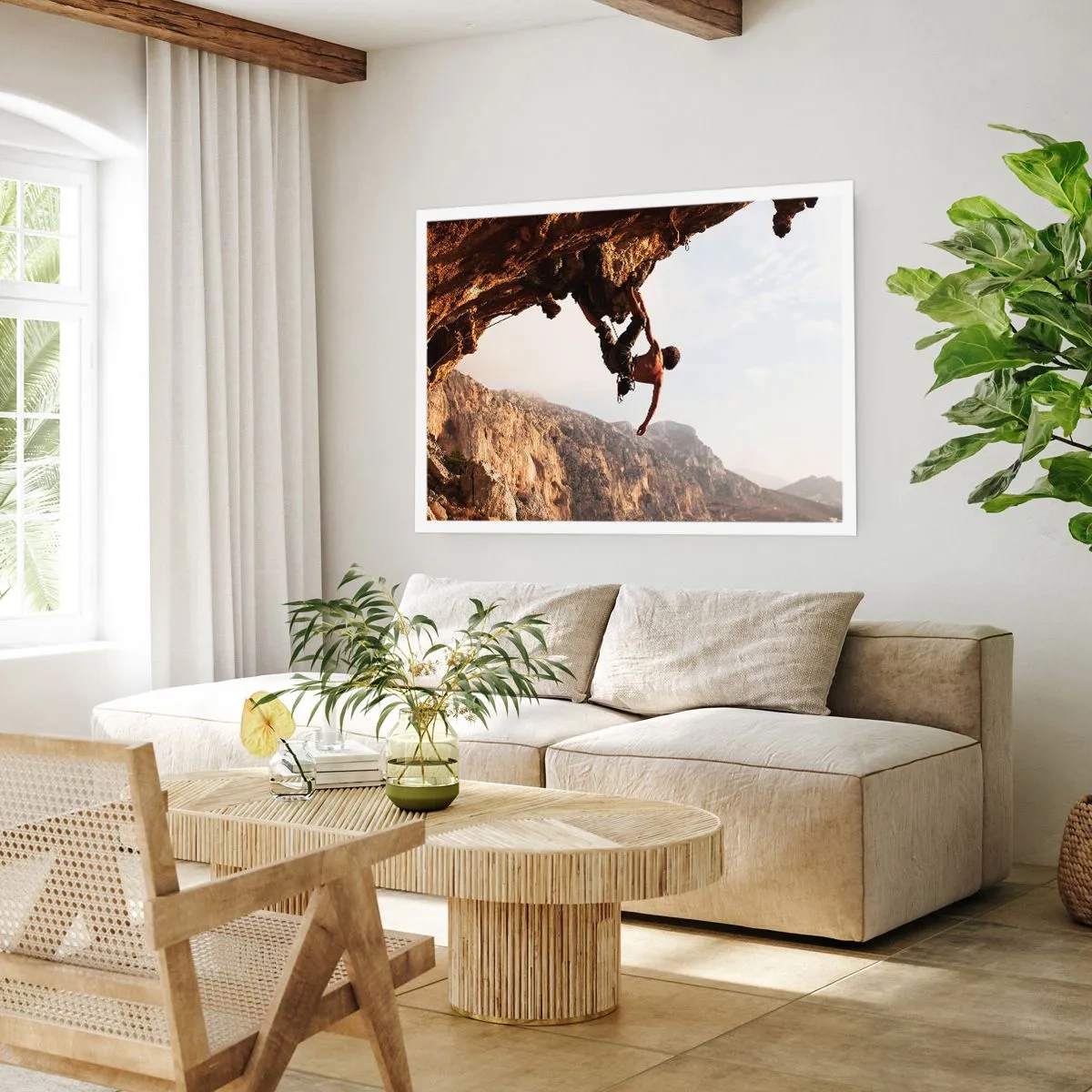 Plakat - Verden skrumpede ind i en håndfuld på en klippeskrænt - 40x30 cm