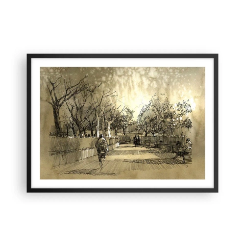 Plakat i sort ramme - Et øjeblik med fjer - 70x50 cm