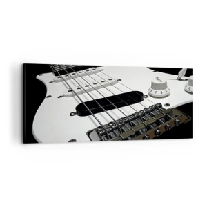 Lærredstryk - Billede på lærred - Lyd skjult i hvidt - 100x40 cm