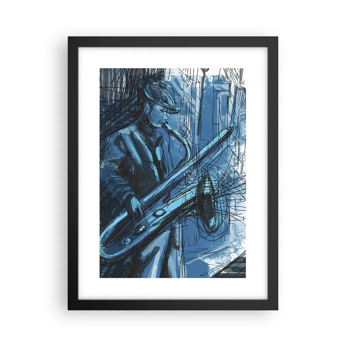 Plakat i sort ramme - Byens rapsodi - 30x40 cm