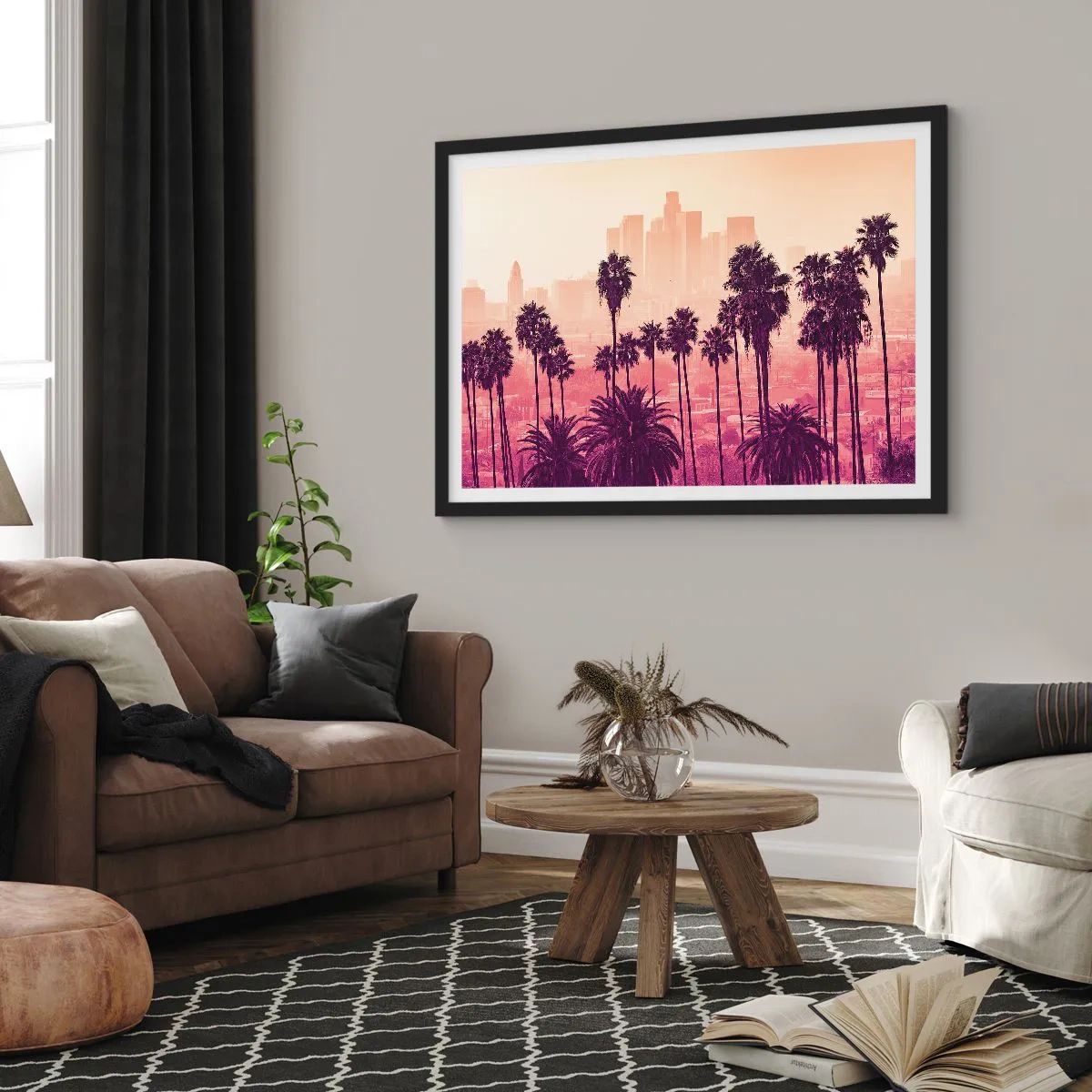 Plakat i sort ramme - Landskab i Californien - 91x61 cm