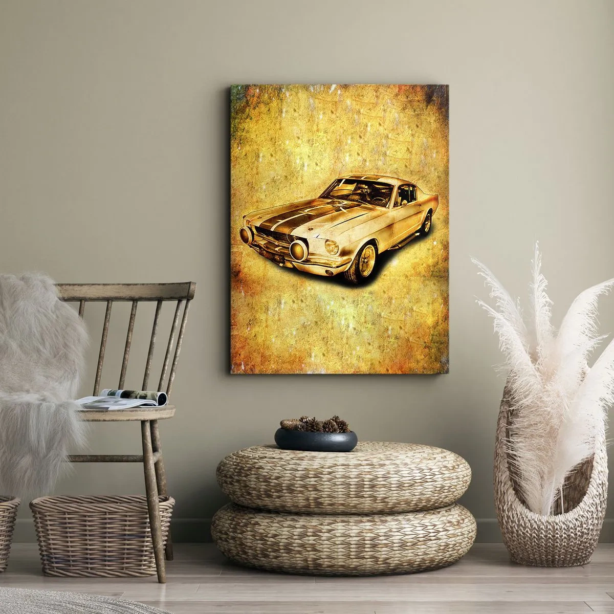 Lærredstryk - Billede på lærred - De skøre 1970'ere. - 45x80 cm