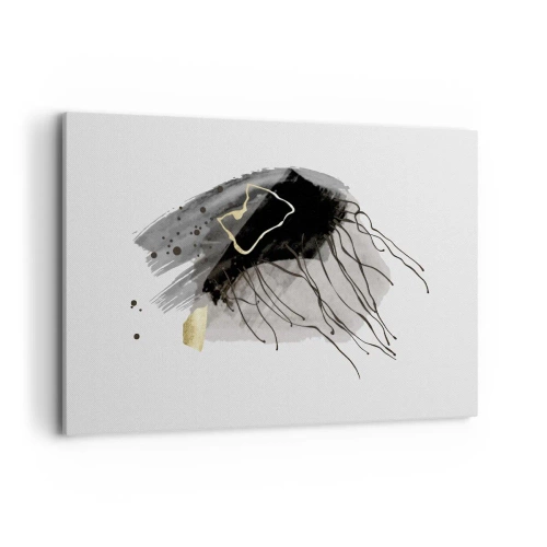 Lærredstryk - Billede på lærred - I sort og guld - 120x80 cm