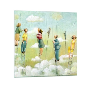 Billede på glas - Bag din drøm - 70x70 cm