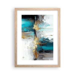Plakat i ramme af lyst egetræ - Alting flyder - 30x40 cm
