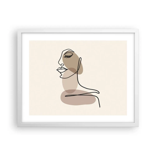 Plakat i hvid ramme - En vis linje af skønhed - 50x40 cm