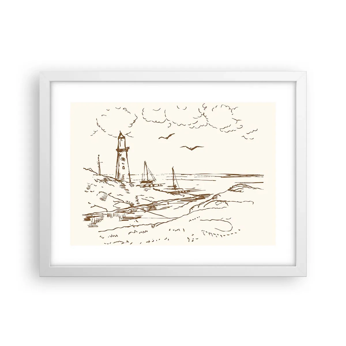 Plakat i hvid ramme - Oversigt over sommerminder - 40x30 cm