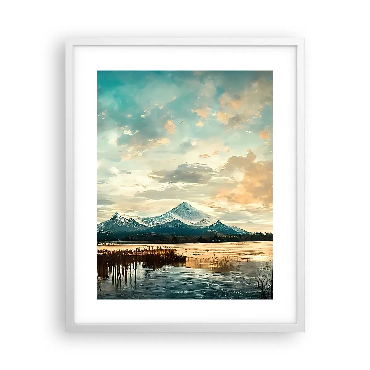 Plakat i hvid ramme - Under himlens beskyttelse - 40x50 cm