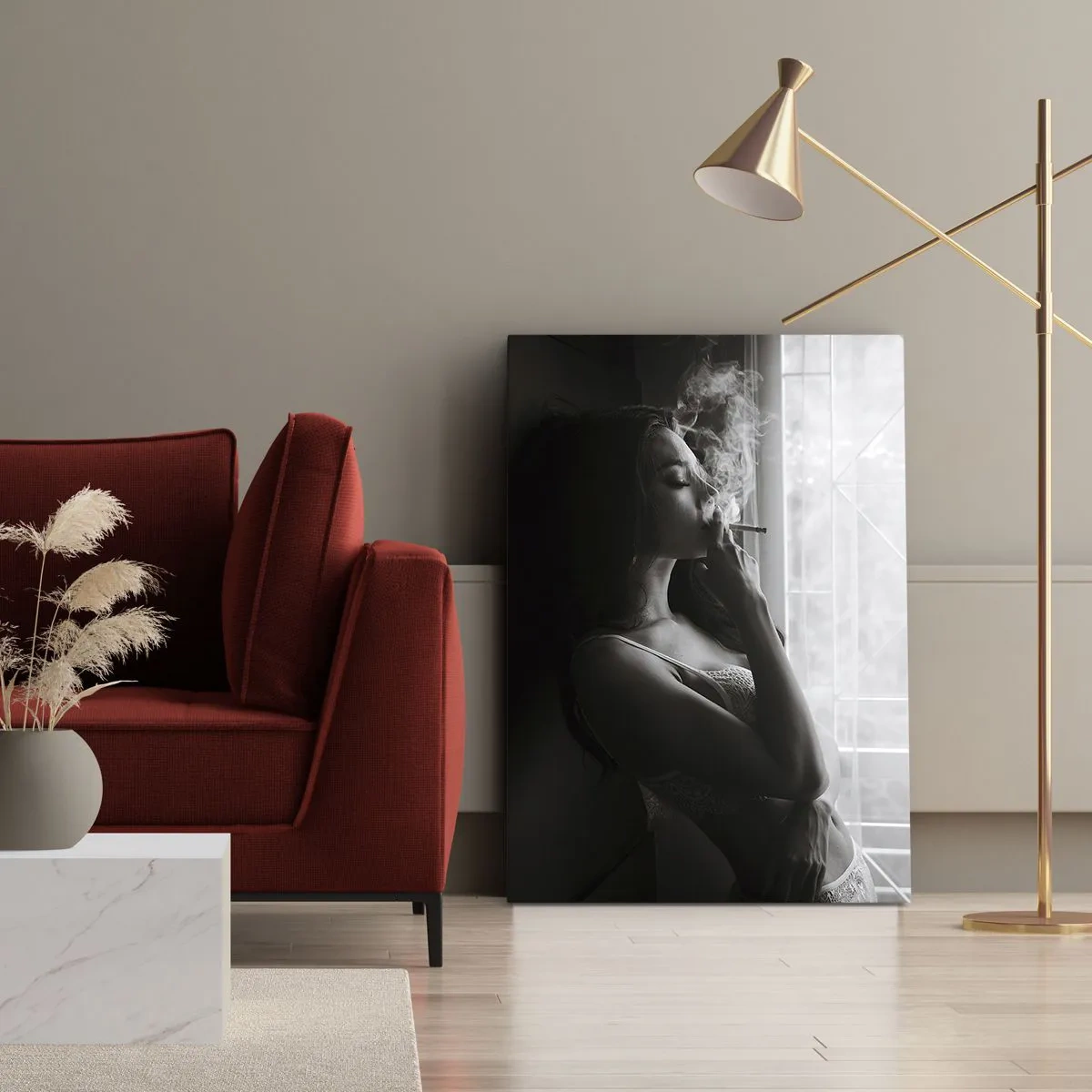 Lærredstryk - Billede på lærred - Et sensuelt øjeblik - 50x70 cm