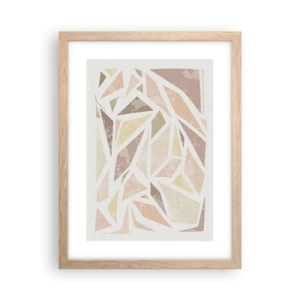 Plakat i ramme af lyst egetræ - Komposition af farvet glas - 30x40 cm