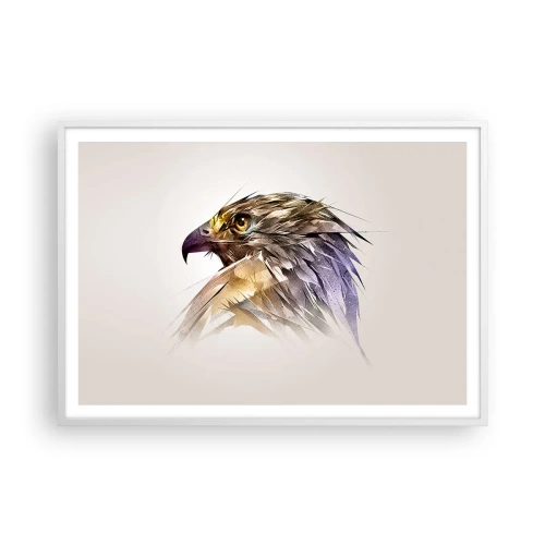 Plakat i hvid ramme - Portræt af en kriger - 100x70 cm