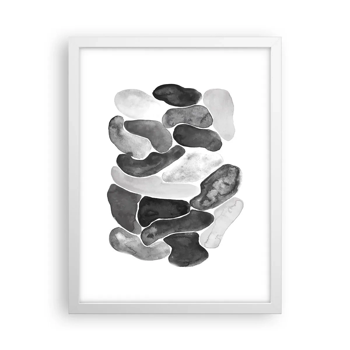 Plakat i hvid ramme - Stenet abstraktion - 30x40 cm