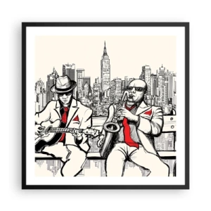 Plakat i sort ramme - New York improvisation - 60x60 cm