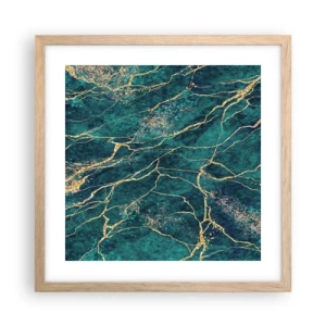 Plakat i ramme af lyst egetræ - Guldåre - 40x40 cm