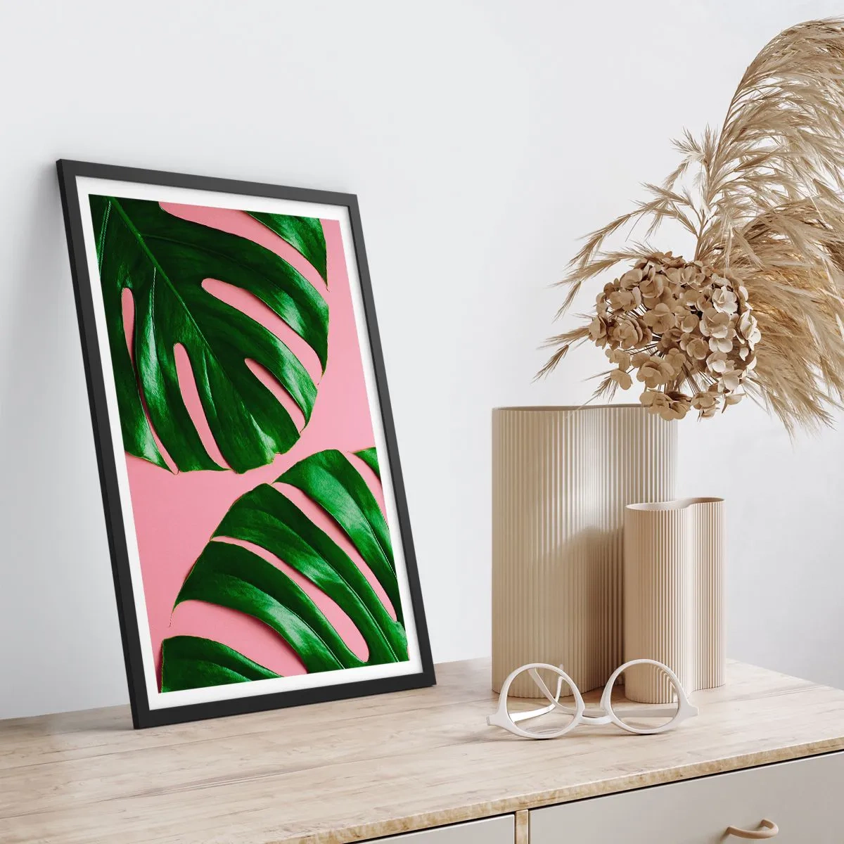 Plakat i sort ramme - Grønt rendez-vous - 40x50 cm