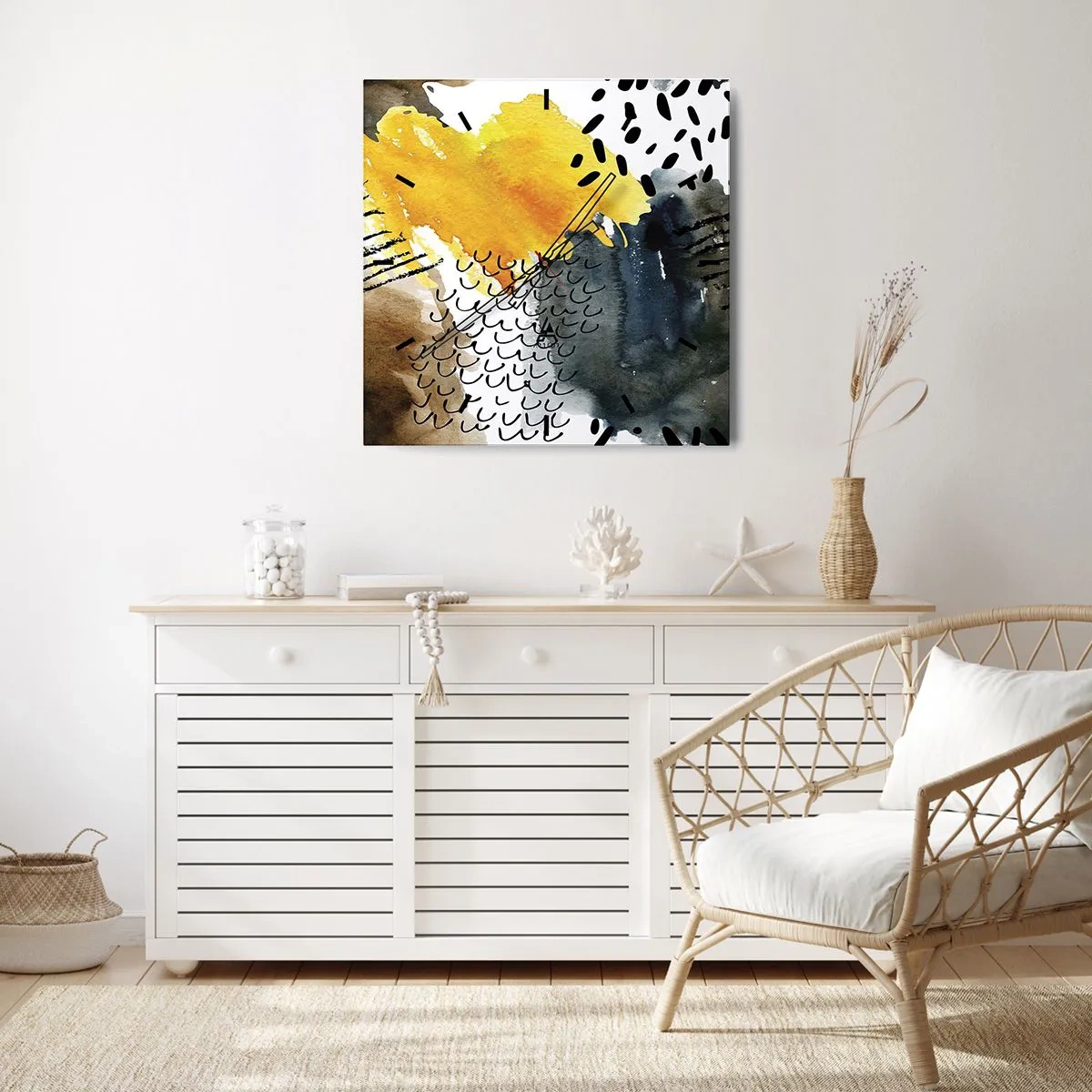 Vægur, Uret - Et møde mellem elementerne - 40x40 cm