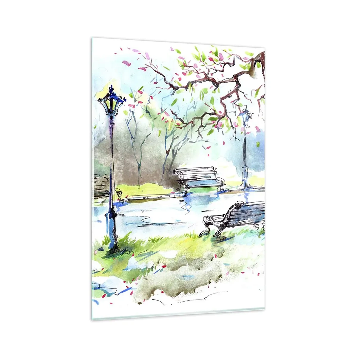 Billede på glas - Den magiske stilhed i parken - 80x120 cm