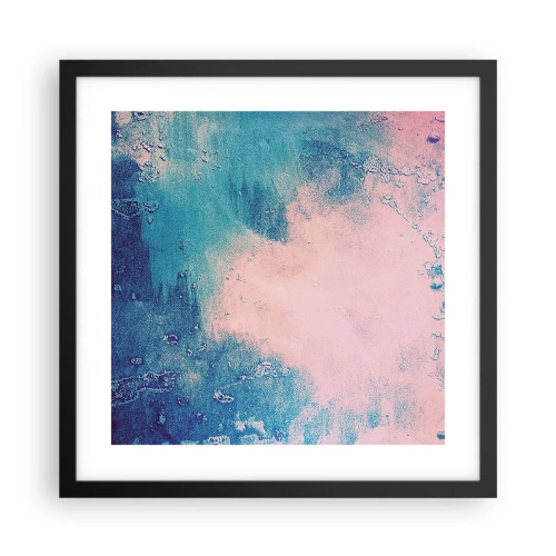 Plakat i sort ramme - Blå omfavnelse - 40x40 cm