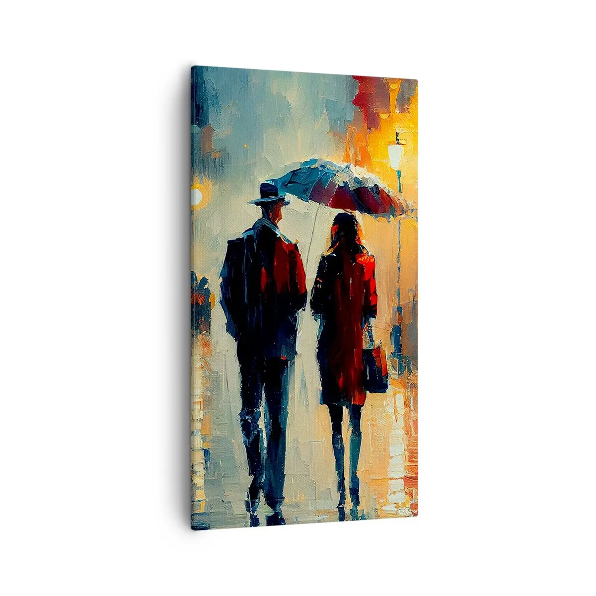 Lærredstryk - Billede på lærred - Urban kærlighedshistorie - 55x100 cm