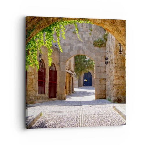 Lærredstryk - Billede på lærred - Et optog vil snart dukke op - 30x30 cm