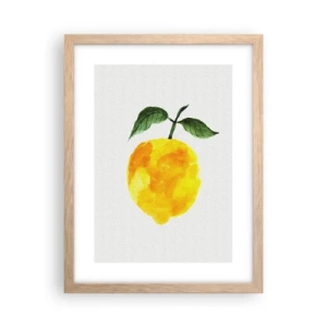 Plakat i ramme af lyst egetræ - Hvordan man kender smagen af solen - 30x40 cm