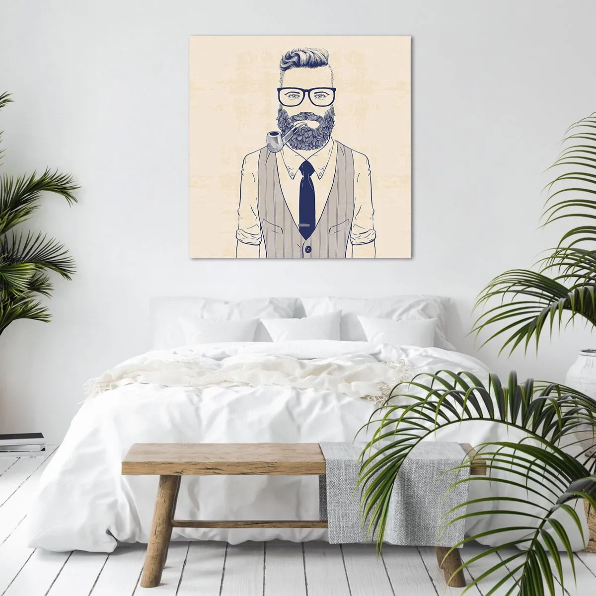 Lærredstryk - Billede på lærred - Munter, maskulin og moderigtig - 60x60 cm