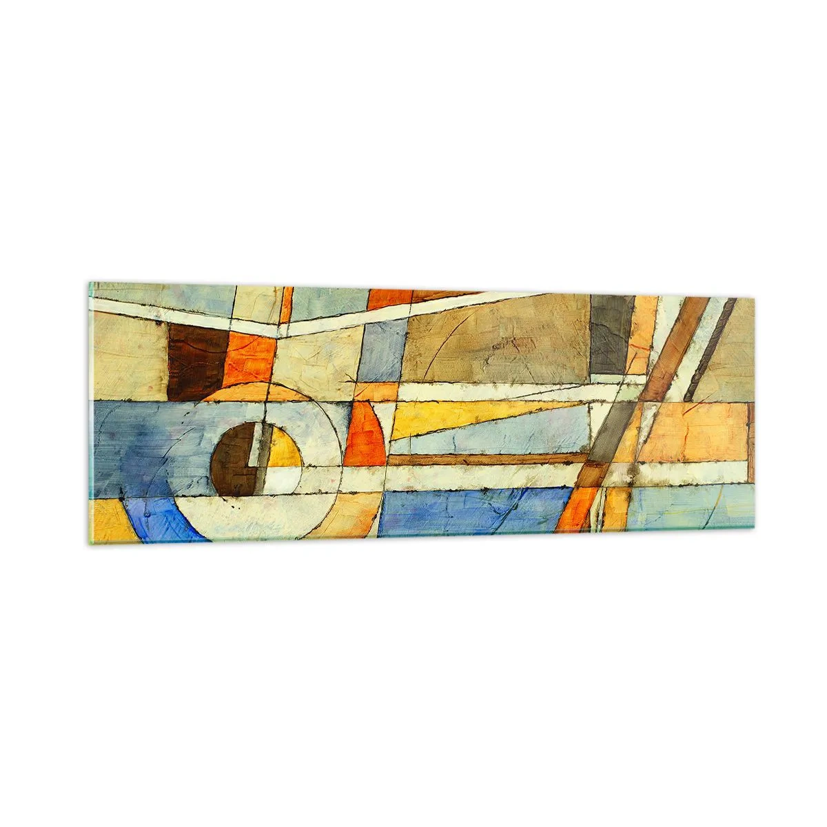 Billede på glas - Kubisme på en byggeplads - 90x30 cm