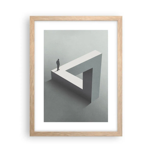Plakat i ramme af lyst egetræ - Og dog er det muligt - 30x40 cm
