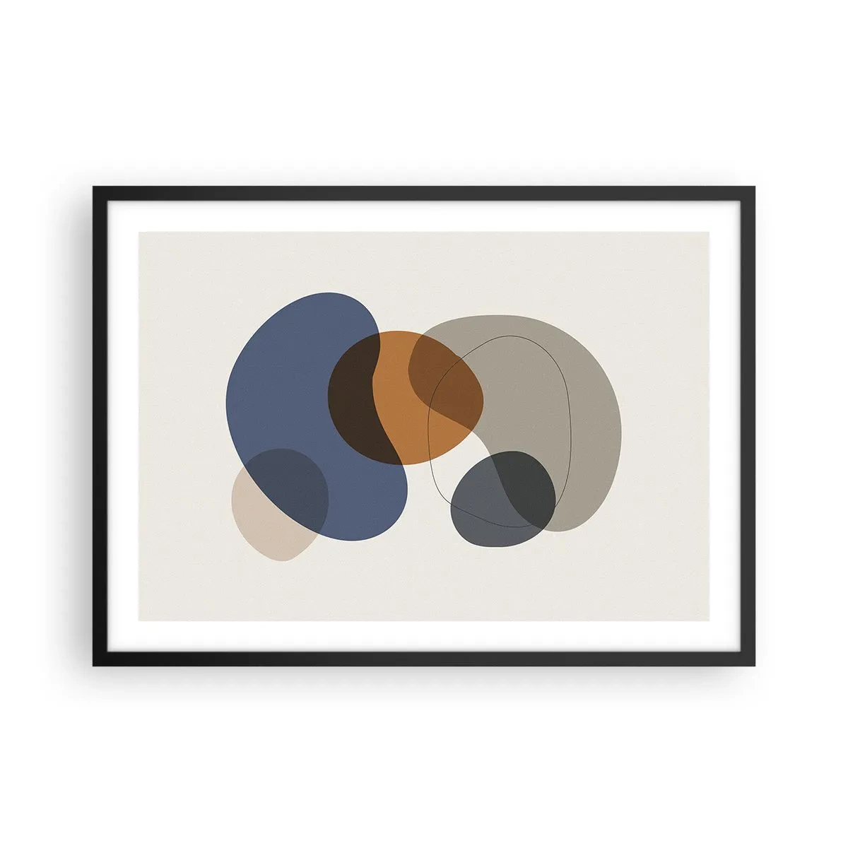 Plakat i sort ramme - Dråber af farve - 70x50 cm