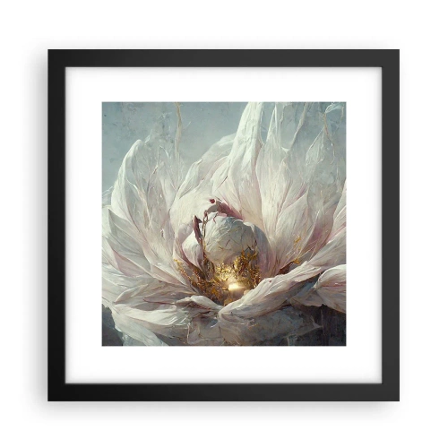 Plakat i sort ramme - Blomstrer en gang om hundrede år - 30x30 cm