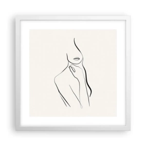 Plakat i hvid ramme - Bølge af melankoli - 40x40 cm