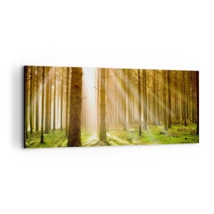 Lærredstryk - Billede på lærred - Nisserne er ved at dukke op - 100x40 cm