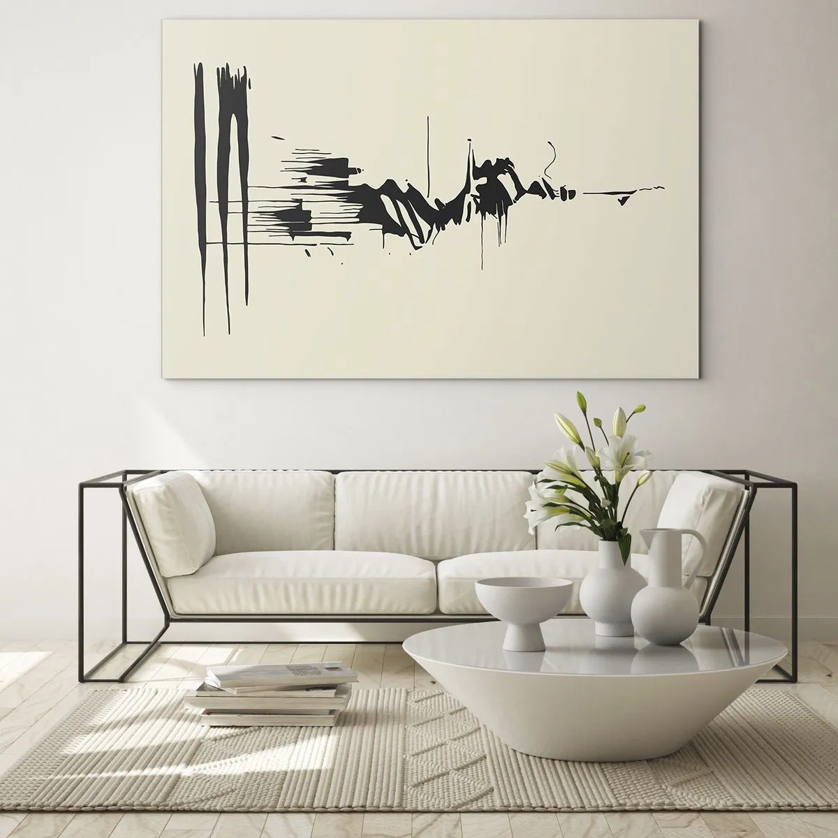 Billede på glas - Skyndsom abstraktion - 120x80 cm