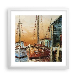 Plakat i hvid ramme - Fredelig tilbagevenden - 40x40 cm