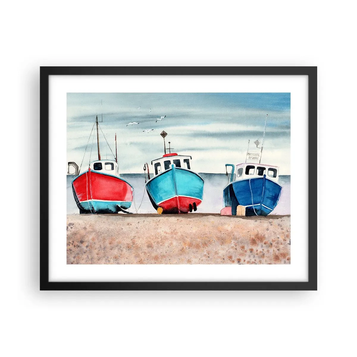 Plakat i sort ramme - Klar til at fange - 50x40 cm