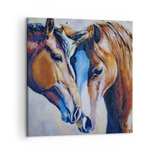 Lærredstryk - Billede på lærred - Er det venskab, er det kærlighed? - 50x50 cm