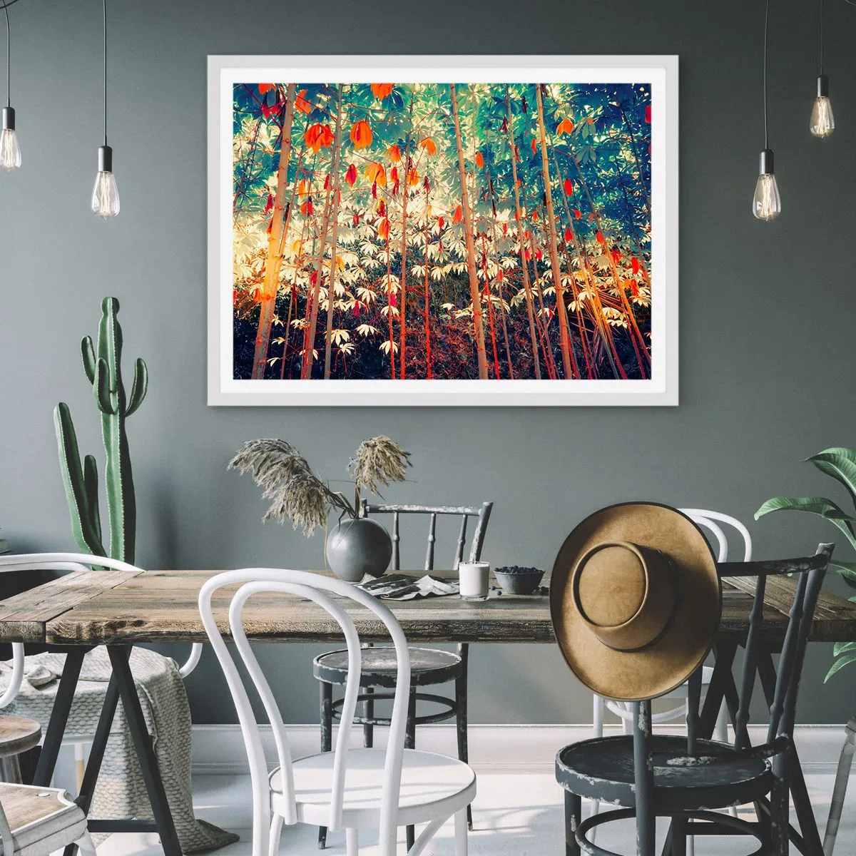 Plakat i hvid ramme - Bladenes hemmelige liv - 100x70 cm