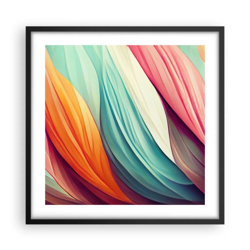 Plakat i sort ramme - Regnbuevævning - 50x50 cm