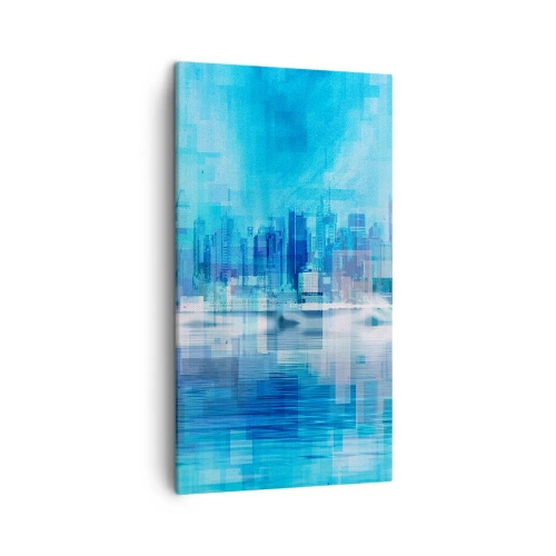 Lærredstryk - Billede på lærred - Sænket i blåt - 45x80 cm