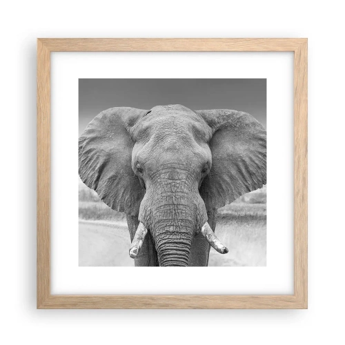 Plakat i ramme af lyst egetræ - Velkommen til min verden - 30x30 cm