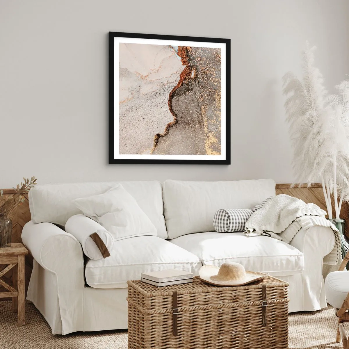 Plakat i sort ramme - På farvegrænsen - 60x60 cm