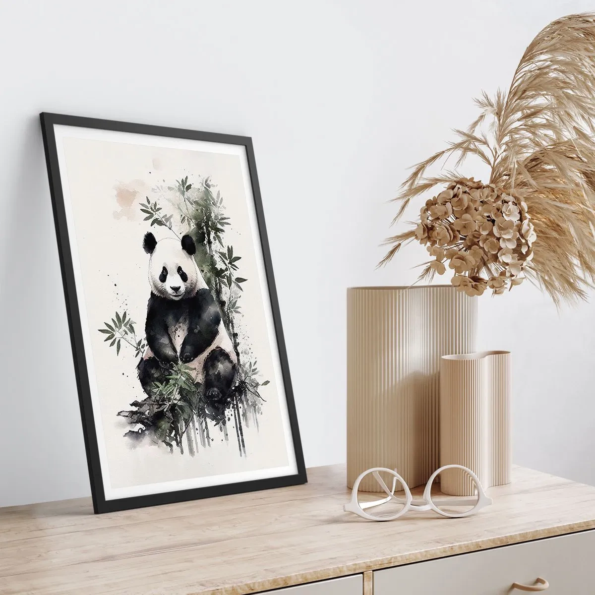 Plakat i sort ramme - Hilsner fra Kina - 30x40 cm