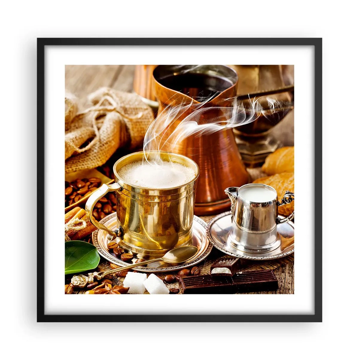 Plakat i sort ramme - Hav en dejlig dag! - 50x50 cm