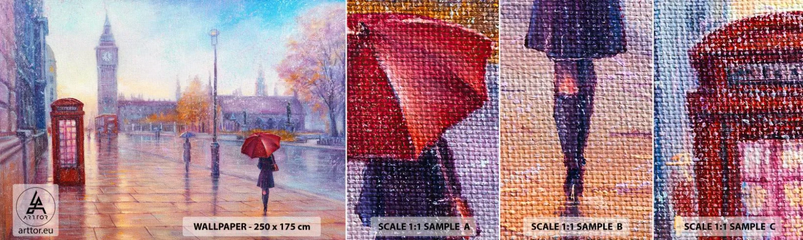 Prøve Fototapet Selvklæbende Deluxe Sticker - En efterårsdag i London - By, London, Arkitektur - 100x30 cm