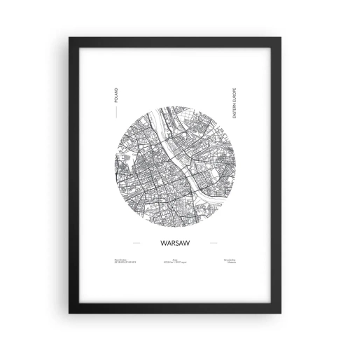 Plakat i sort ramme - Warszawas anatomi - 30x40 cm